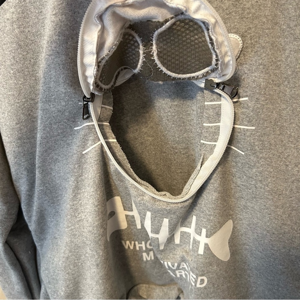 Amazon Viral Cat Carrier Heather Grey Hoodie Size XXL - Picture 4 of 14